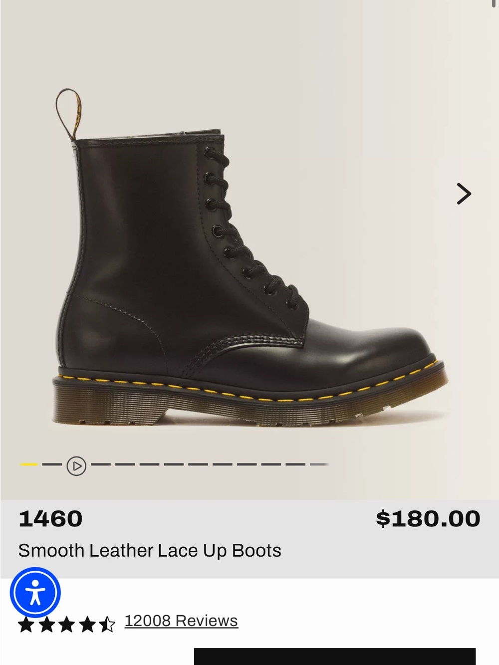 Black Leather Lace-Up Boots with Yellow Stitching - Picture 9 of 9